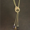 lariat necklace 18k yellow gold pave gemstones 1