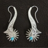spur-earrings-california-style-sterling-turquoise-hand-engraved